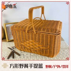 소풍 도시락바구니 간식 직사각형 한강 피크닉 43x31x24.5, 대형 사이즈: 43x31x24.5/42