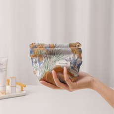 투니스 빈티지 플라워 자수 화장품 파우치