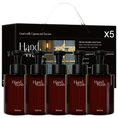 헤트라스 대용량 산양유 퍼퓸 버블 핸드워시 세트, 515ml, 5개