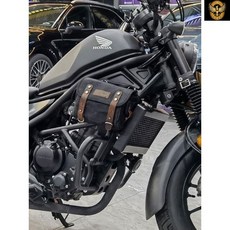 (大型黑色)Rebel500 通用復古摩托車邊包 車架包 工具包 騎士置物包(單個價格) 馭風機車, 黑色,大型