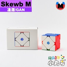 小丸號方塊屋【淦源】斜轉 芯定位 軸定位 軸磁 雙調彈簧 蜂巢接觸面 gan skewb M 魔方 魔術方塊 UV版, 1個, 全向軸定位 UV版