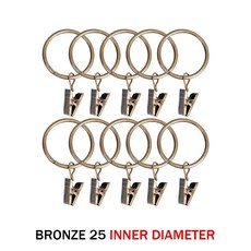 레트로 커튼 타이 링 후크 금속 클립 홈 침실 욕실 장식 걸이 핀, 10PCS, 6. Antique Brass-25mm, 1개