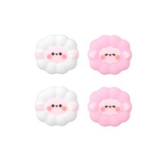 이이네 닌텐도 스위치 조이콘 아날로그 귀여운양 스틱커버 2종 x 2p 세트, 1세트, 핑크, 화이트, l1029