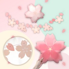 [파티지_로켓] 벚꽃풍선 세트 / 봄풍선 꿀벌 벚꽃가랜드 벚꽃 벚꽃스티커 벚꽃잎 공주, BU_B_양면 벚꽃2 살랑가랜드 세트