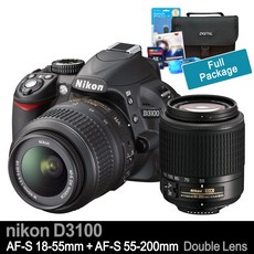니콘카메라 D3100+18-55mm+55-200mm 더블렌즈+32GB+여행용가방+리더기+UV필터+청소셋 [풀세트 포함] k, 단품, 옵션