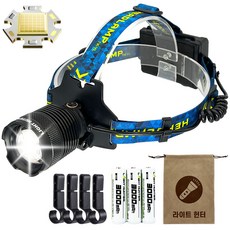 라이트헌터 파워맥스 모션센서 XHP360 헤드랜턴 LED C타입 낚시 해루질 등산 작업용, 헤드랜턴+안전모클립+파우치+배터리, 1개