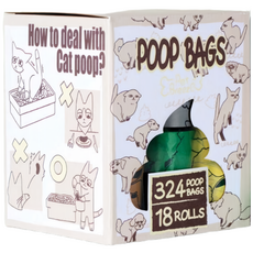 RBB 寵物撿便器環保狗便袋套裝，包含324個便便袋及18個膠卷，方便寵物外出及遛狗時使用, 多種顏色, 1套, 324個裝