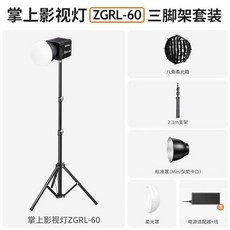 휴대용 LED 촬영 조명 80W 고출력 유튜브 방송 사진 비디오 전문가 지속광, 1개, 10_지상형 C 8000mAh 삼색 COB