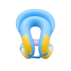 兒童充氣背心泳圈 寶寶充氣泳衣 雙氣囊游泳圈 兒童游泳浮力背心, 1個, S-藍色-彩虹（適合2-6歲）