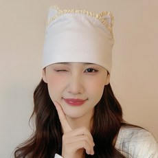 【蕾絲】月子帽夏季薄款產婦產後坐月子帽防風護額頭巾四季款