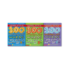 Scholastic 100 Vocabulary Words Kids Need To Know by Grade 4-6 Set, 6th Grade