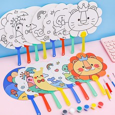 동물그림 종이부채 17.5x26cm 20개입 부채세트 어린이, 20개