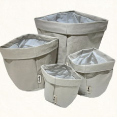 원형 크라프트 보관 화분커버 다용도 수납 냉장고 정리 크라프트지 페이퍼백 소품정리 바구니, 그레이, 1개