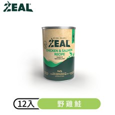 ZEAL真致 雞肉鮭魚口味 全齡犬主食罐，94%鮮肉，無穀，紐西蘭製造 390g, 1個, 野雞鮭/390g/12入
