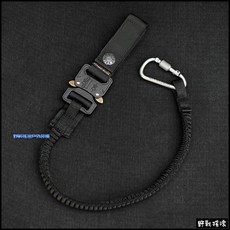 野戰搖滾 SECTOR SEVEN 多用途工具掛繩 防搶繩槍繩帶手腕帶彈力繩槍背帶快拆掛勾登山, 1個, 黑色插扣款