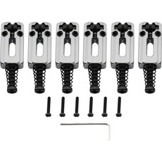 뮤직릴리 프로 10.8mm 모던 아연 합금 기타 롤러 새들 수입산 스트랫 텔레 스타일 일렉트릭 기타용 크롬 6개 세트 2318739, Chrome