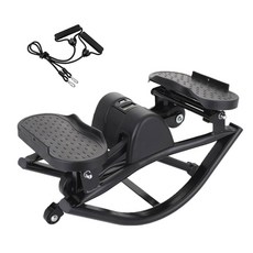 ECLATIS Melfluo Rock Stepper 좌우로 - 저항 밴드가 있는 측면 스테퍼 및 글루트 트레이너 가정 운동을 위한 충격이 적은 좌우 스테퍼 조용한 스텝 로커, 블랙