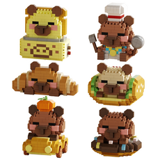 [블럭킹] 나노블럭 귀요미 카피바라 6종 모음 어린이 KC인증 BK040, 6BOX