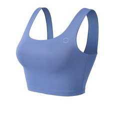 BARREL FIT SQUARE CROP TOP U領運動上衣/瑜珈上衣, Soft Blue,LG, 1個