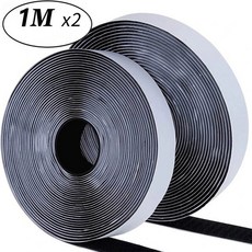 접착력이 강한 후크 및 루프 스트립 DIY 공예용 양면 장착 테이프 20-50mm 블랙 패스너 1 m 2 5m, Black 1meter, 1개