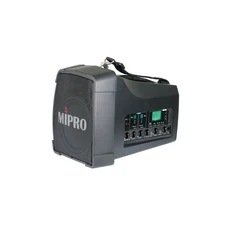 MIPRO MA-200D 5.8G雙頻道旗艦型無線喊話器, 黑色, 1套, MA-200D主機+3號電池手持式麥克風*2