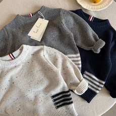 兒童毛衣2025瞇瞇眼春季新品男女童韓版條紋毛衣寶寶圓領毛綫衫潮