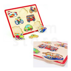 스토아지엔 손잡이퍼즐 트래픽 원목퍼즐 애기퍼즐 아기퍼즐, 1개