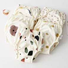 크림 패턴 레몬 공룡 아동 배변 훈련 팬티 205057, 곰돌이80, 1개