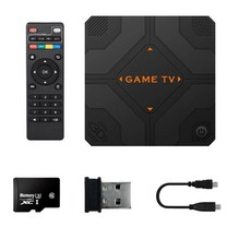 V5 레트로 게임 콘솔 64G 45000 게임 듀얼 핸드 헬드 게임 콘솔 TV 박스 게임 컨트롤러 홈 게임 시스템, Black EU Plug, 1개, EU 플러그, 검은색