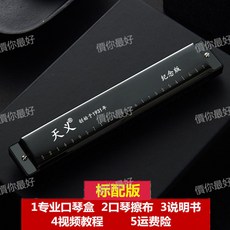天義口琴28孔24孔成人兒童初學者入門自學複音c調無毒單雙音樂器, 1個, 24孔夜空黑+標配