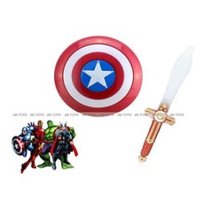 復仇者聯盟 Marvel英雄 美國隊長 音樂 燈光 盾牌 光劍 套裝組, 1個