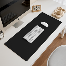 루폭트 심플한 가죽 데스크매트 마우스 장패드 80x40cm, 1개, 블랙