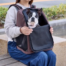 Petio 페티오 강아지 고양이 앞보기 배낭 캐리 브라운