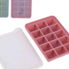 태스크라임 사각 실리콘 얼음틀 15구 색상랜덤 뚜껑형 아이스트레이
