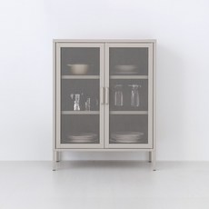 마켓비 MESHI 캐비넷 2문 수납장 8001015, 솔리드베이지