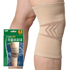 파워플러스 무릎보호대 국내제작 밴드 아대 압박 관절 러닝 골프 군인 의료용, 스킨, 1개