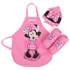 디즈니 미니마우스 앞치마세트 (방수 리본 토시두건3종세트)
