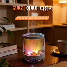 오로라 아로마 디퓨저 가습기 방향제공기청정기무소음가정용차량용 사무실 탁상용가습기, 검은색