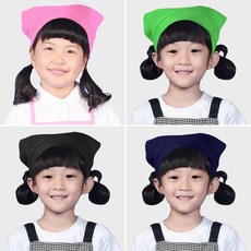 AC19 아동 찍찍이 스카프 머리 두건 요리 쿠킹 수업, 1개, AC19 파랑