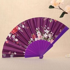 綢扇 古風折扇 寶藍色 舞蹈扇 夏季納涼扇