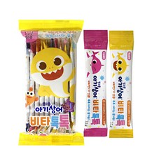 태양생활건강 핑크퐁 유아용 아기상어 비타톡톡 복숭아맛 10p, 15g, 3개