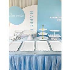 다과상 생일 케이크 쿠키 함께 놓는 진열 플라스틱 소반, 14. 꽃무늬 7 세트