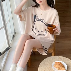 女士可愛卡通短袖家居服兩件套裝