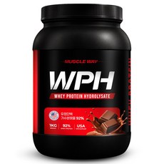 머슬웨이 WPH 92 가수분해유청단백질 프로틴 보충제 초코맛, 1개, 1kg