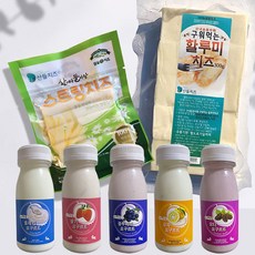 [산들치즈] 구워먹는 할루미치즈300g + 스트링치즈130g + 요구르트150ml 5종 1세트, 60g, 5개