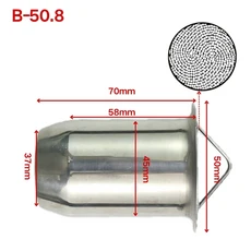 배기음튜닝 머플러 범용 50.8mm 60mm 슬립온 바이크 오토바이 배기 촉매 소음기, [01] B-50.8MM