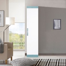 솜씨방 심플 친환경 E0 400 틈새옷장 (이단봉형) 낮은 신혼부부 원룸, 블루화이트