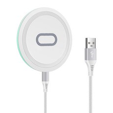 ANNIBER Qi 15W C타입 고속 무선충전기 패드 갤러시 Z플립7/6/5/4/3 Z폴드7/6/5/4/3 아이폰17/16/15 버즈 에어팟 프로 호환, 1개, 화이트