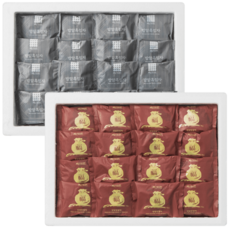 [백년화편 공식 직영몰] 밥알찹쌀떡+밥알흑임자 떡선물세트 부직포백 포장, 65g, 64개