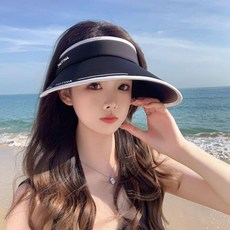 夏季空頂防曬帽 女 騎車 可摺疊 髮箍太陽帽